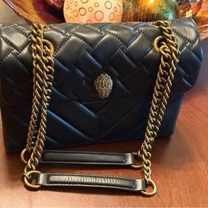 KURT GEIGER LONDON Elegant Black Quilted Chain Shoulder Bag